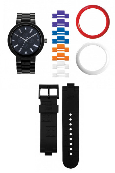 LEGO® 4 Stud Brick Black/Chrome Adult Watch